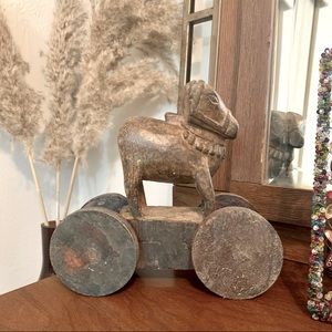 Vintage Nandi Bull Folkart wooden Toy